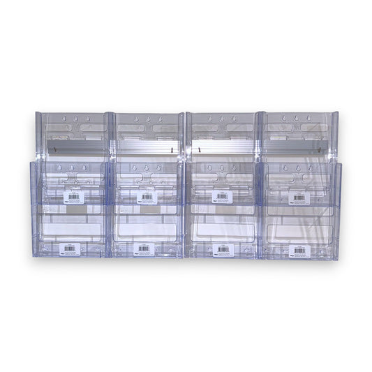 8xA4 Wall Mount Brochure Holders Landscape Lit Loc