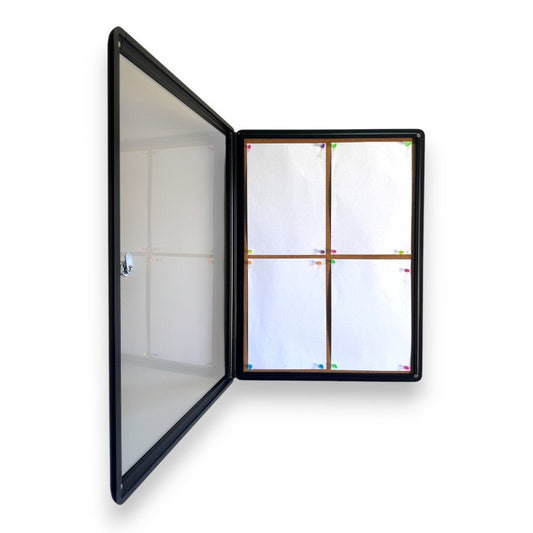 Notice Board Cabinets 4xA4 Indoor Black