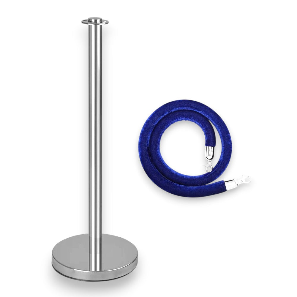 Silver Crowd Control Stanchion with Rope