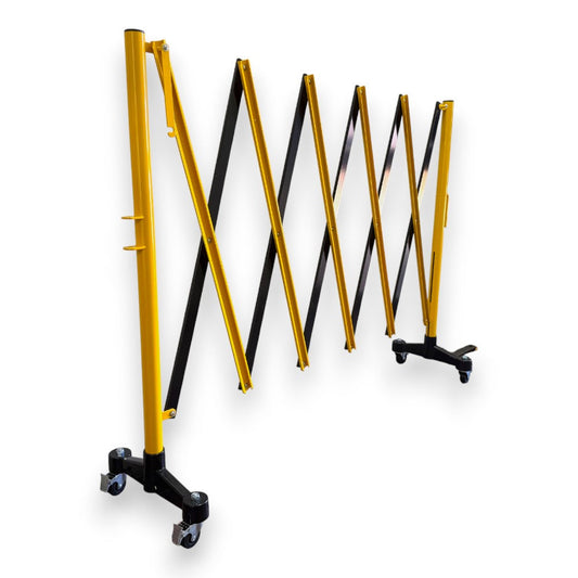3m Expandable Safety Barrier – Durable Steel, High-Visibility Black & Yellow