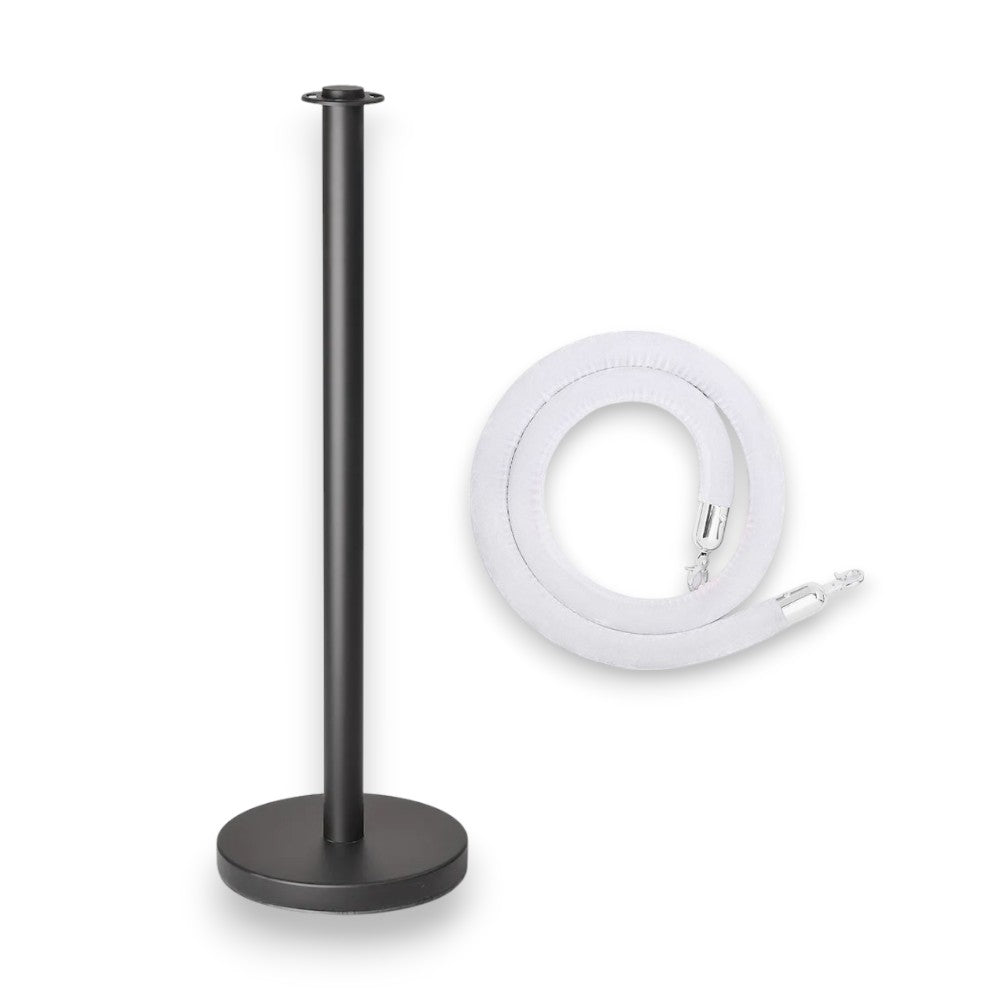 Black Crowd Control Stanchion with Rope