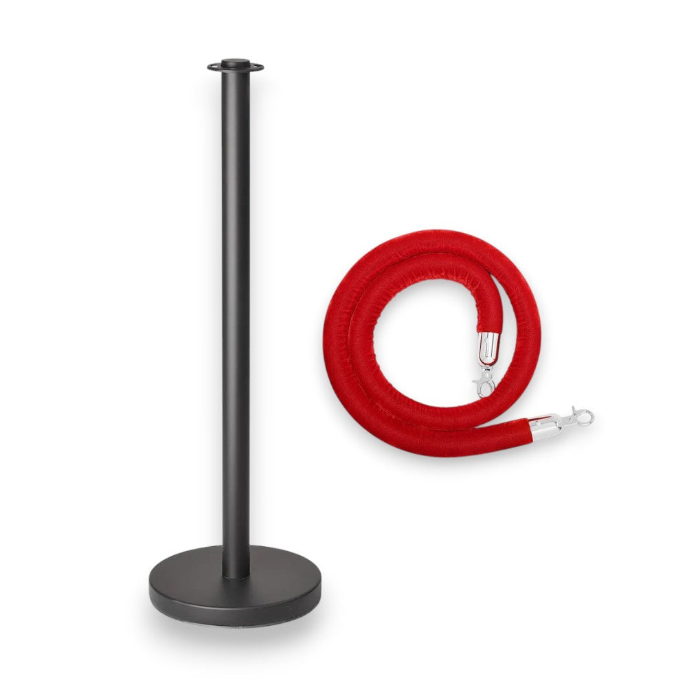 Black Crowd Control Stanchion with Rope