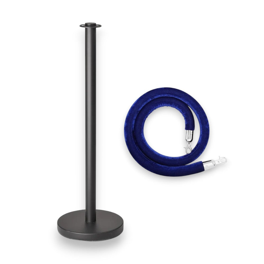 Black Crowd Control Stanchion with Rope