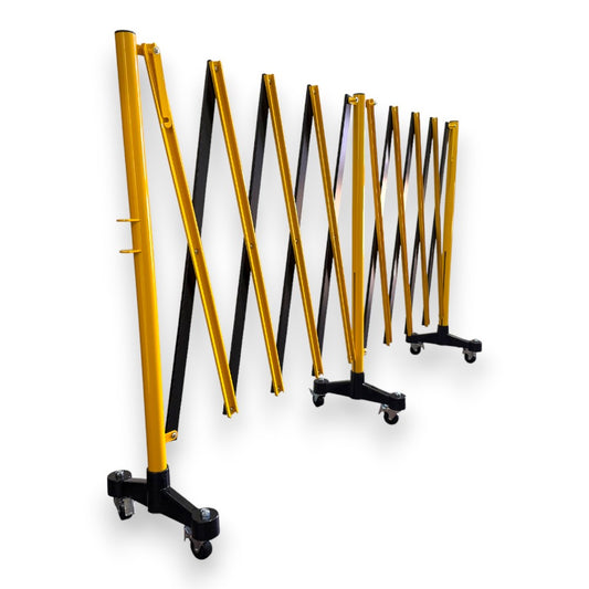 5m Expandable Safety Barrier – Black & Yellow, Indoor & Outdoor Use