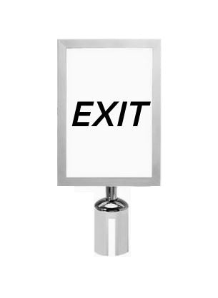 A4 Portrait Sign Holder for Silver Retractable Barrier