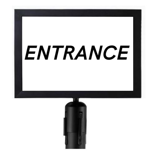 A4 Landscape Sign Holder for Black Retractable Barrier