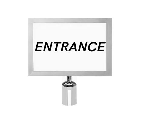 A4 Landscape Sign Holder for Silver Retractable Barrier