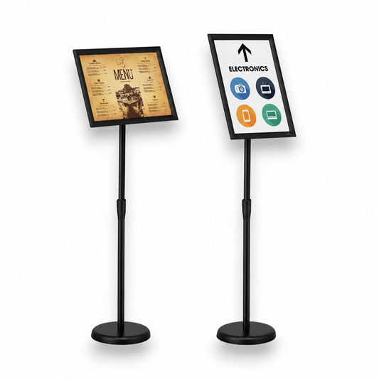 A3 Black Menu Poster Stand with Lockable Snap Frame