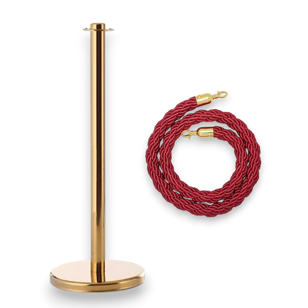 Gold Crowd Control Stanchion with Rope