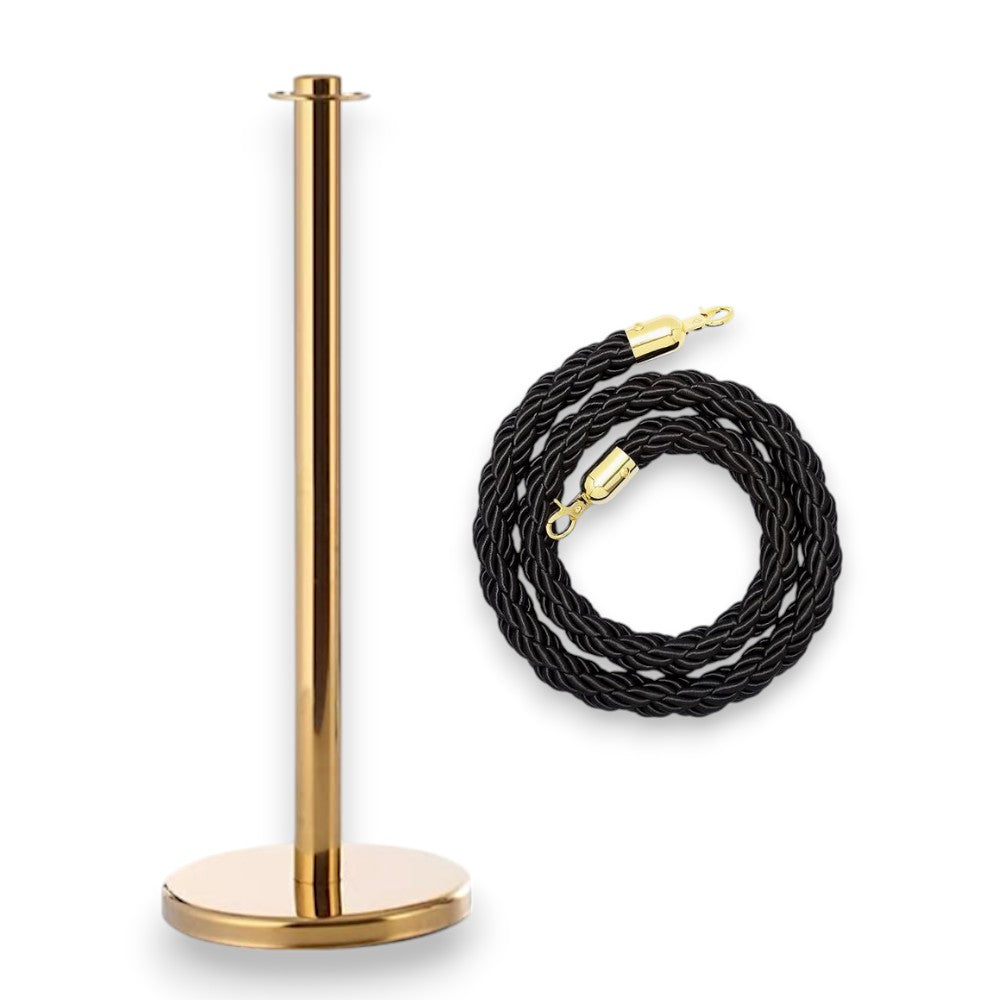 Gold Crowd Control Stanchion with Rope
