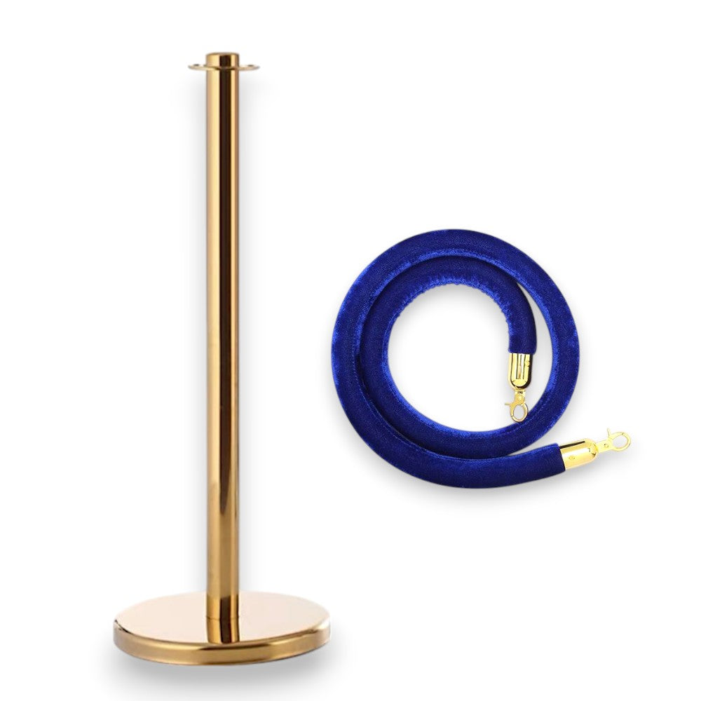 Gold Crowd Control Stanchion with Rope