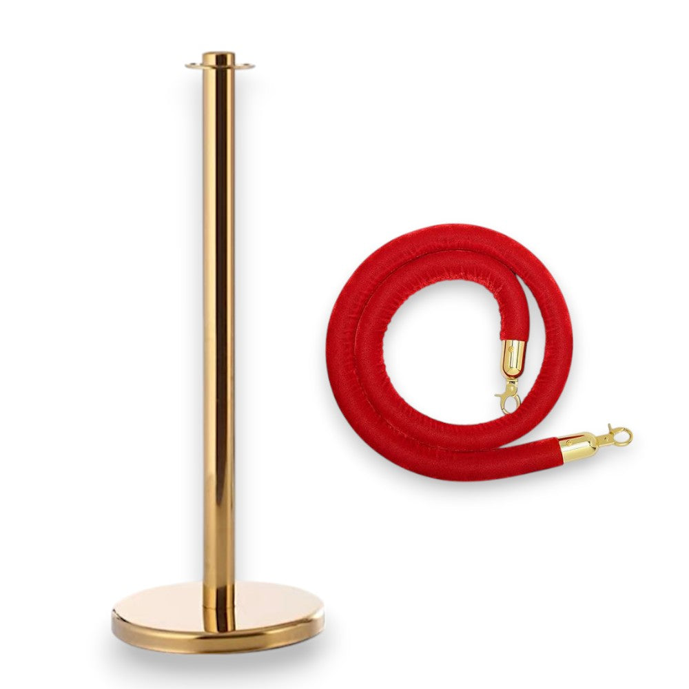 Gold Crowd Control Stanchion with Rope