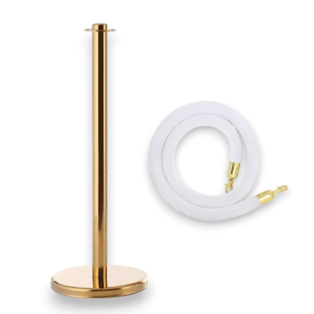 Gold Crowd Control Stanchion with Rope