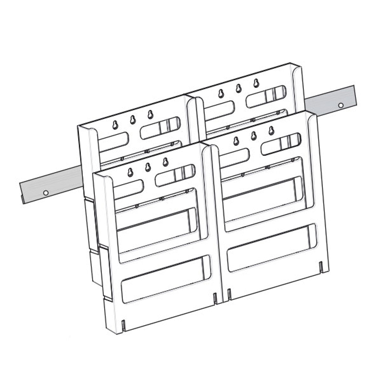 4xA4 Wall Mounted Brochure Holders Lit Loc