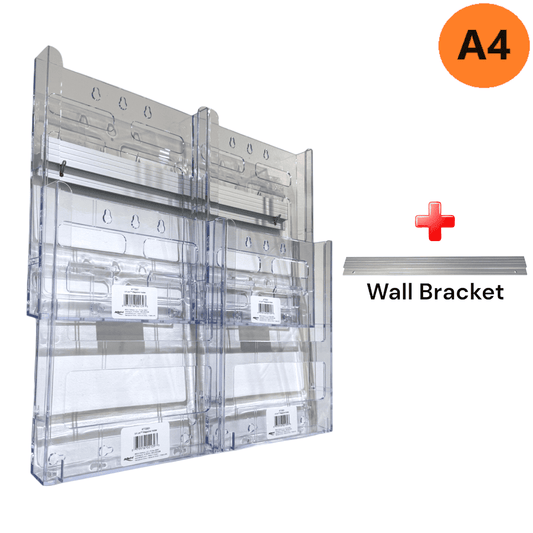 4xA4 Wall Mounted Brochure Holders Lit Loc