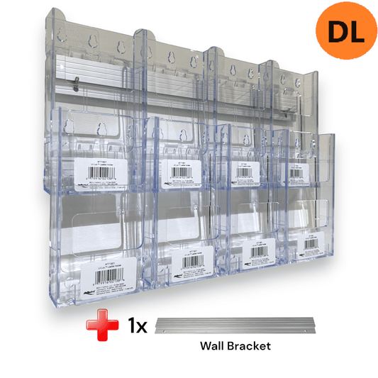 8xDL Wall Mount Brochure Holders Lit Loc