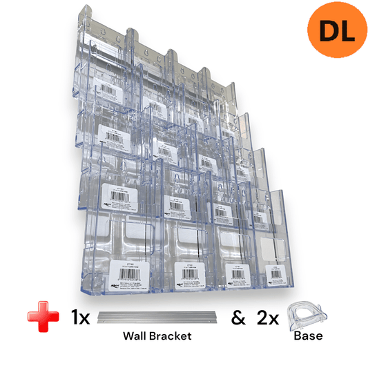 16xDL Wall Mount Brochure Holders Lit Loc