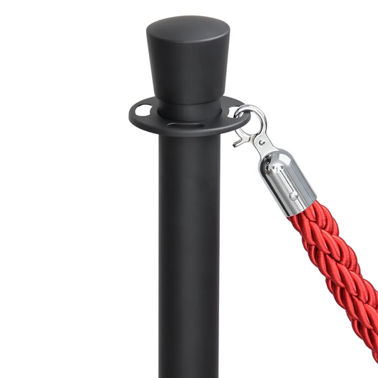 Stanchions Black Rope Queue Barrier