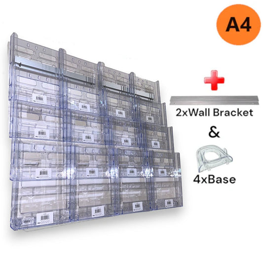 16xA4 Wall Mount Brochure Holders Lit Loc