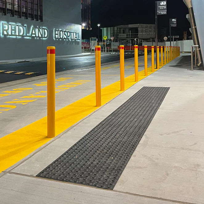 90mm In-Ground Bollard – 1200mm Yellow Steel Safety Bollard
