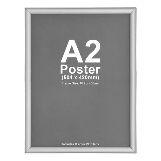 A2 Snap Lock Frame Silver 25mm Profiles Wall mount