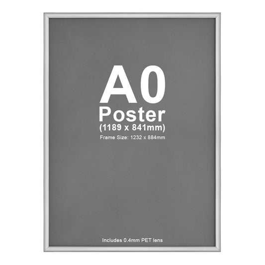 A0 Snap Lock Frame Silver 25mm Profiles Wall mount