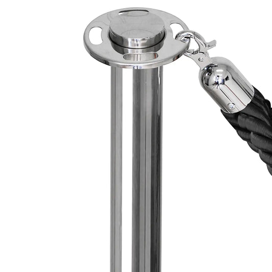 Silver Crowd Control Stanchion with Rope