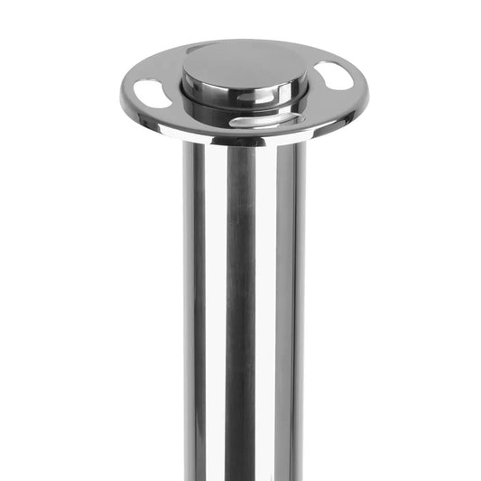 Silver Stanchions Crowd Control Set of 3 Posts + 2 Black Ropes