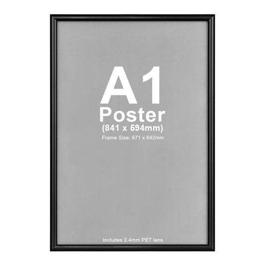 A1 Snap Lock Frame Black 25mm Profiles Wall mount