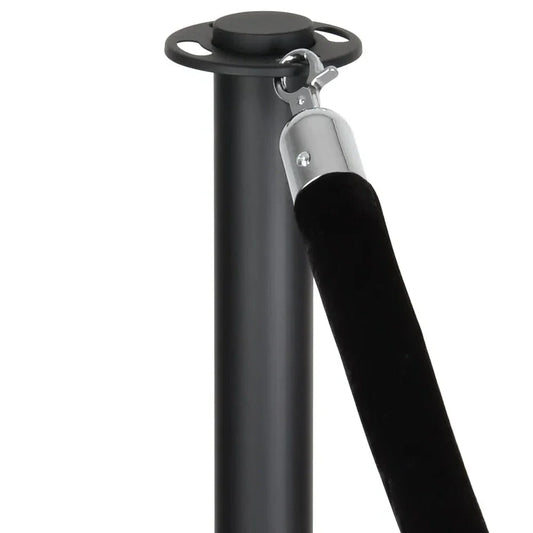 Black Stanchions Crowd Control Set of 3 Posts + 2 Black Ropes
