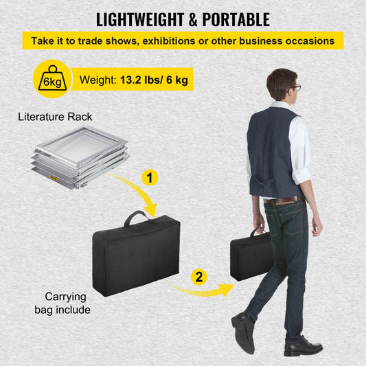 A4 Portable Literature Rack with Carrying Bag