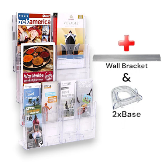 4xA4 & 8xDL Wall Mount Brochure Holders Lit Loc