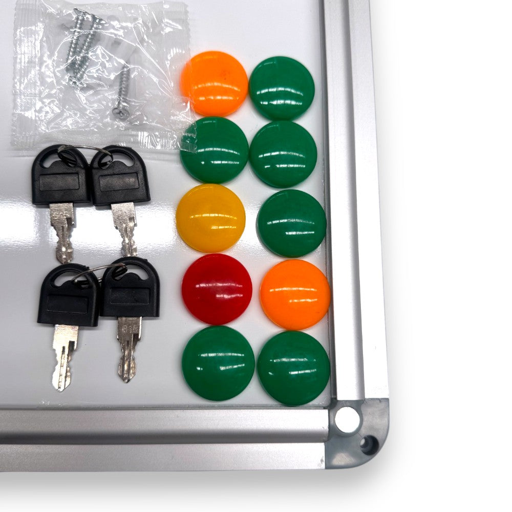 Lockable Notice board Magnetic Whiteboard 15xA4 Indoor