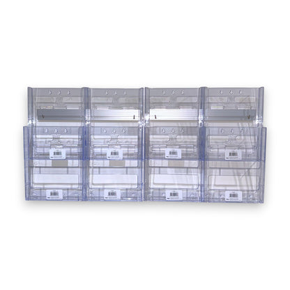 8xA4 Wall Mount Brochure Holders Landscape Lit Loc