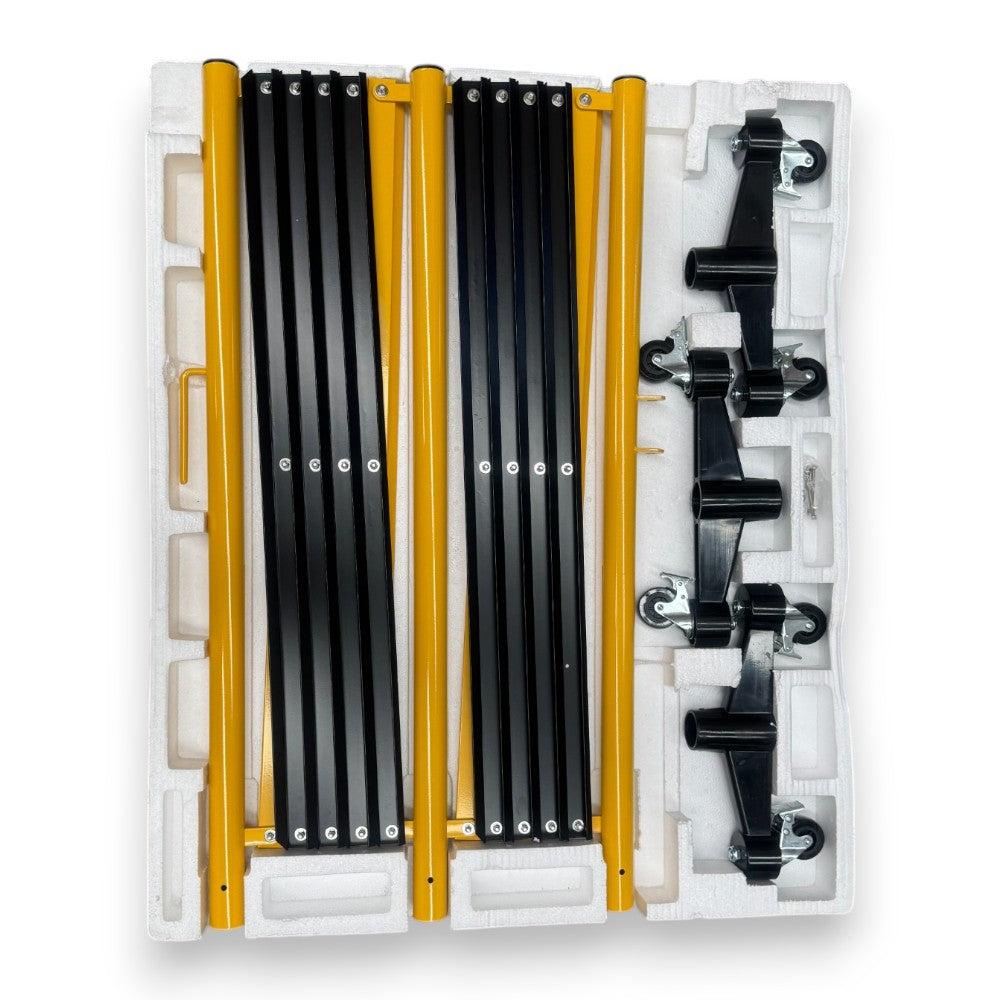 5m Expandable Safety Barrier – Black & Yellow, Indoor & Outdoor Use