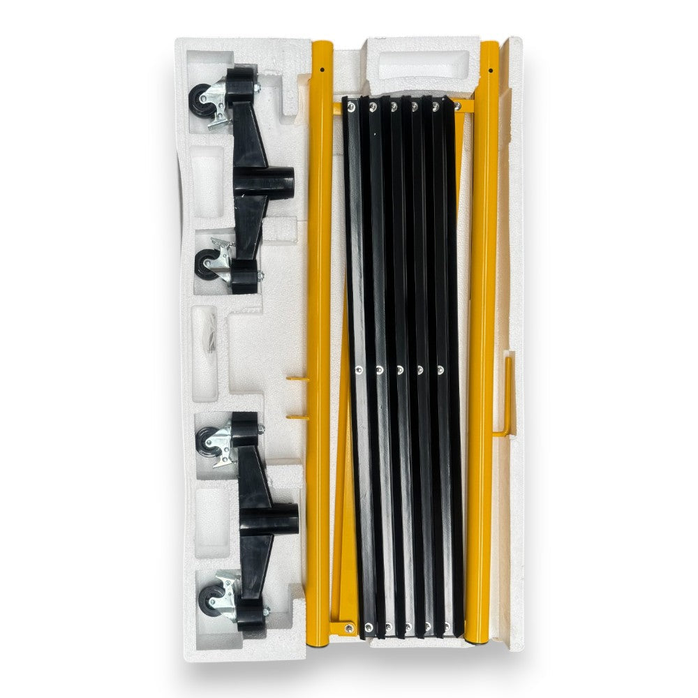 3m Expandable Safety Barrier – Durable Steel, High-Visibility Black & Yellow