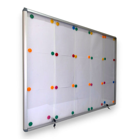 Lockable Notice board Magnetic Whiteboard 15xA4 Indoor