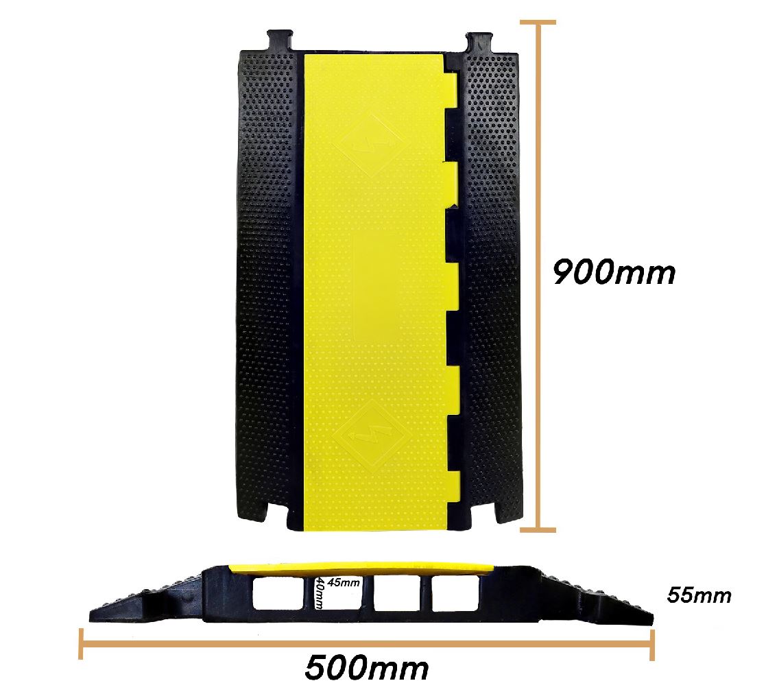 Rubber Cable Protector Heavy Duty 4 Channel