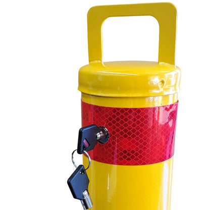 90mm Key Lock Surface Mount Removable Bollard – 1020mm Yellow Steel Bollard