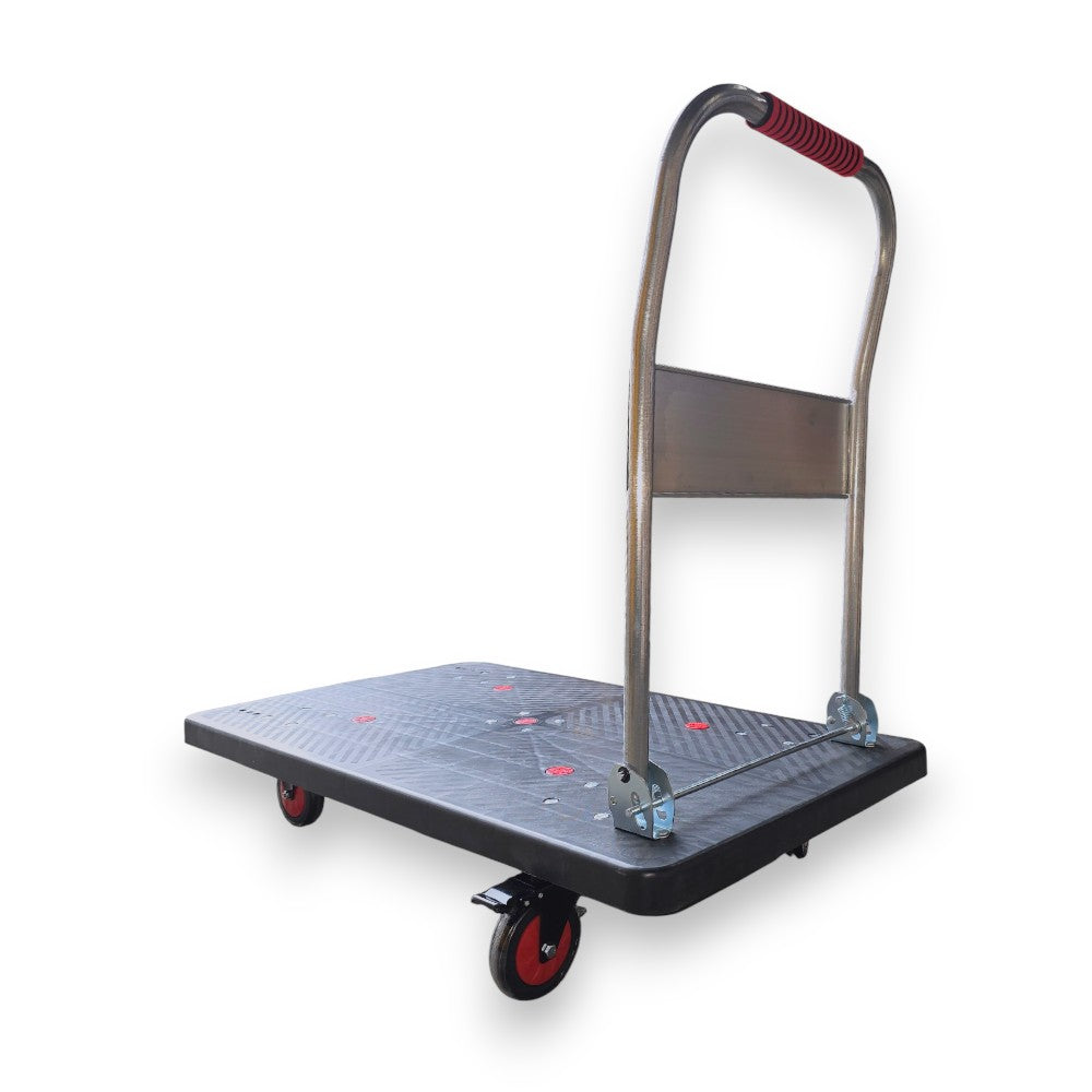 Heavy Duty Platform Trolley 600kg Black 1100×650mm with Silent Braking Wheels