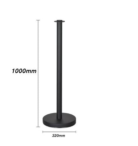 Black Stanchions Crowd Control Set of 3 Posts + 2 White Ropes