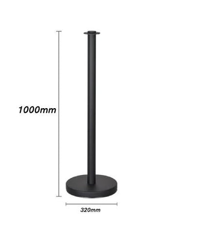 Black Stanchions Crowd Control Set of 3 Posts + 2 White Ropes