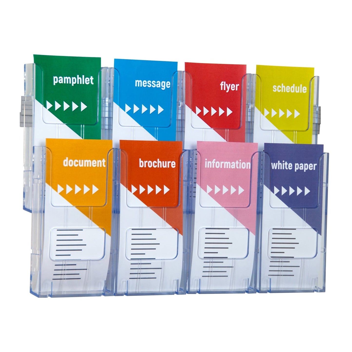 8xDL Wall Mount Brochure Holders Lit Loc