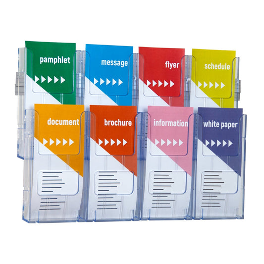 8xDL Wall Mount Brochure Holders Lit Loc