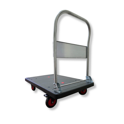 Heavy Duty Platform Trolley 270kg Black 720×490mm with Silent Braking Wheels