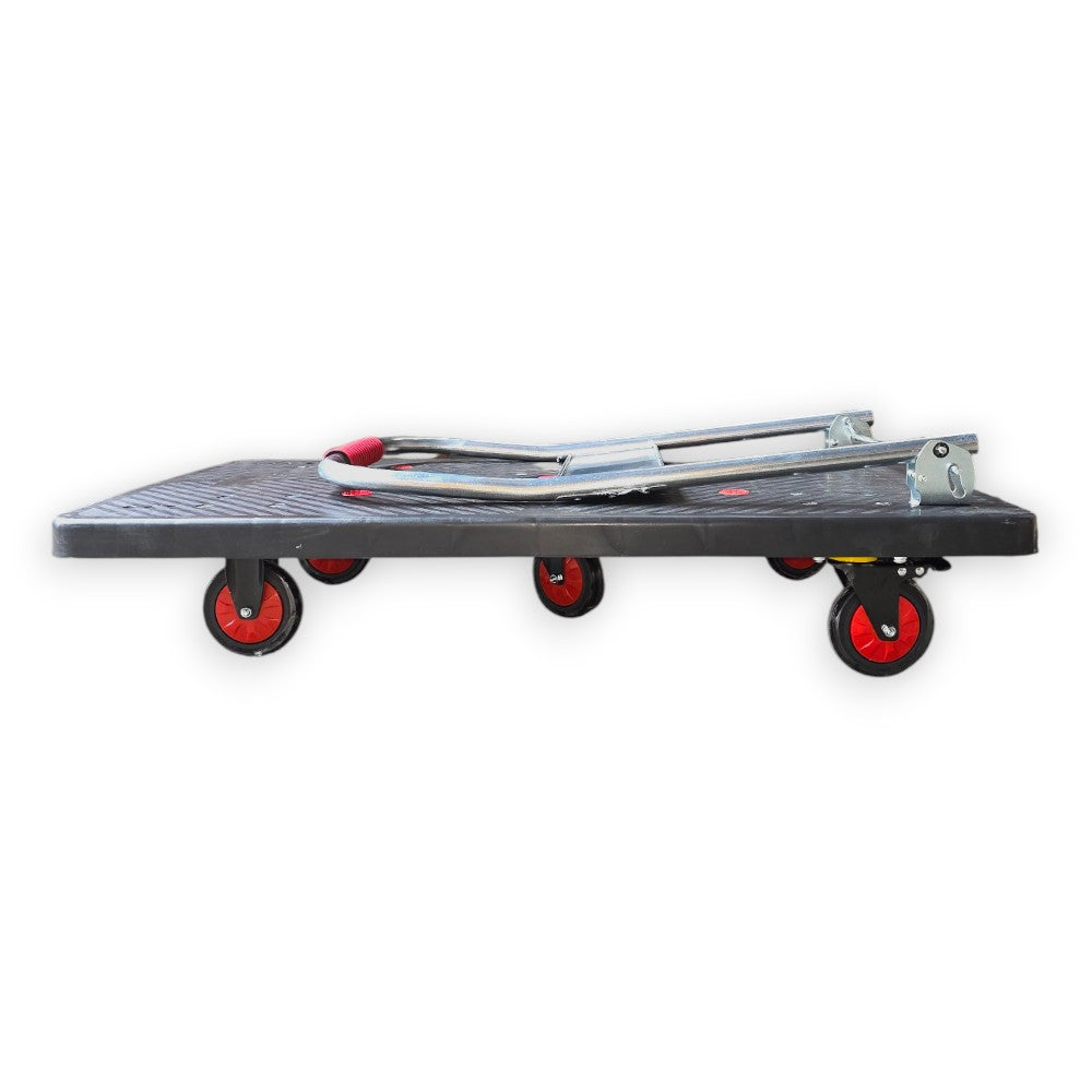 Heavy Duty Platform Trolley 600kg Black 1100×650mm with Silent Braking Wheels