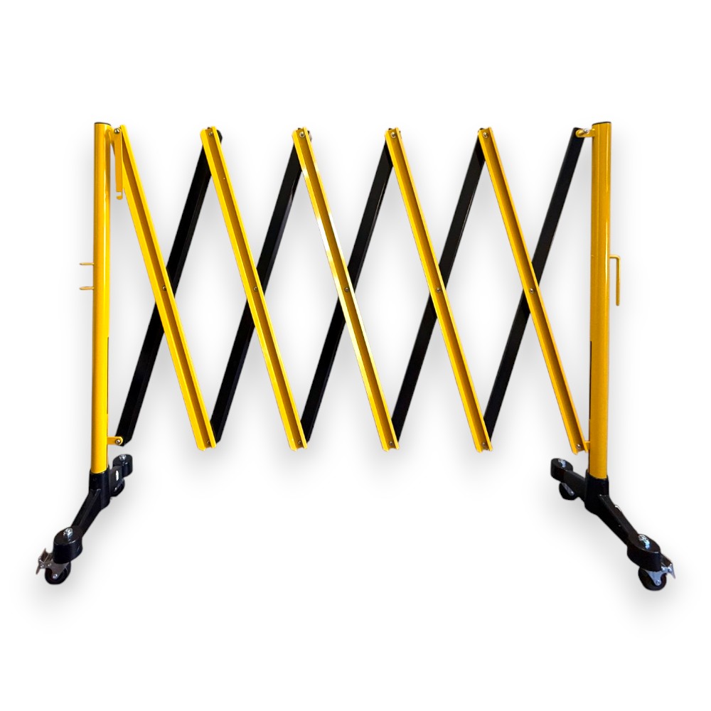 3m Expandable Safety Barrier – Durable Steel, High-Visibility Black & Yellow