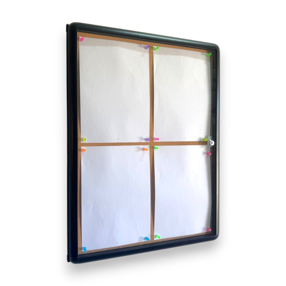 Notice Board Cabinets 4xA4 Indoor Black