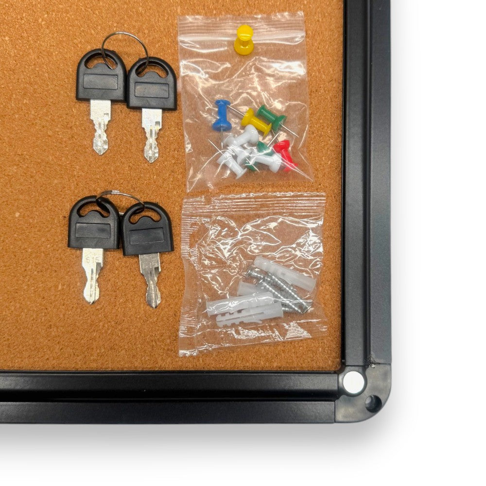 Notice board Cabinets 15xA4 Indoor Black Cork Board