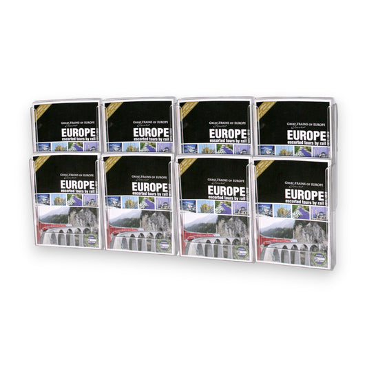 8xA4 Wall Mount Brochure Holders Landscape Lit Loc